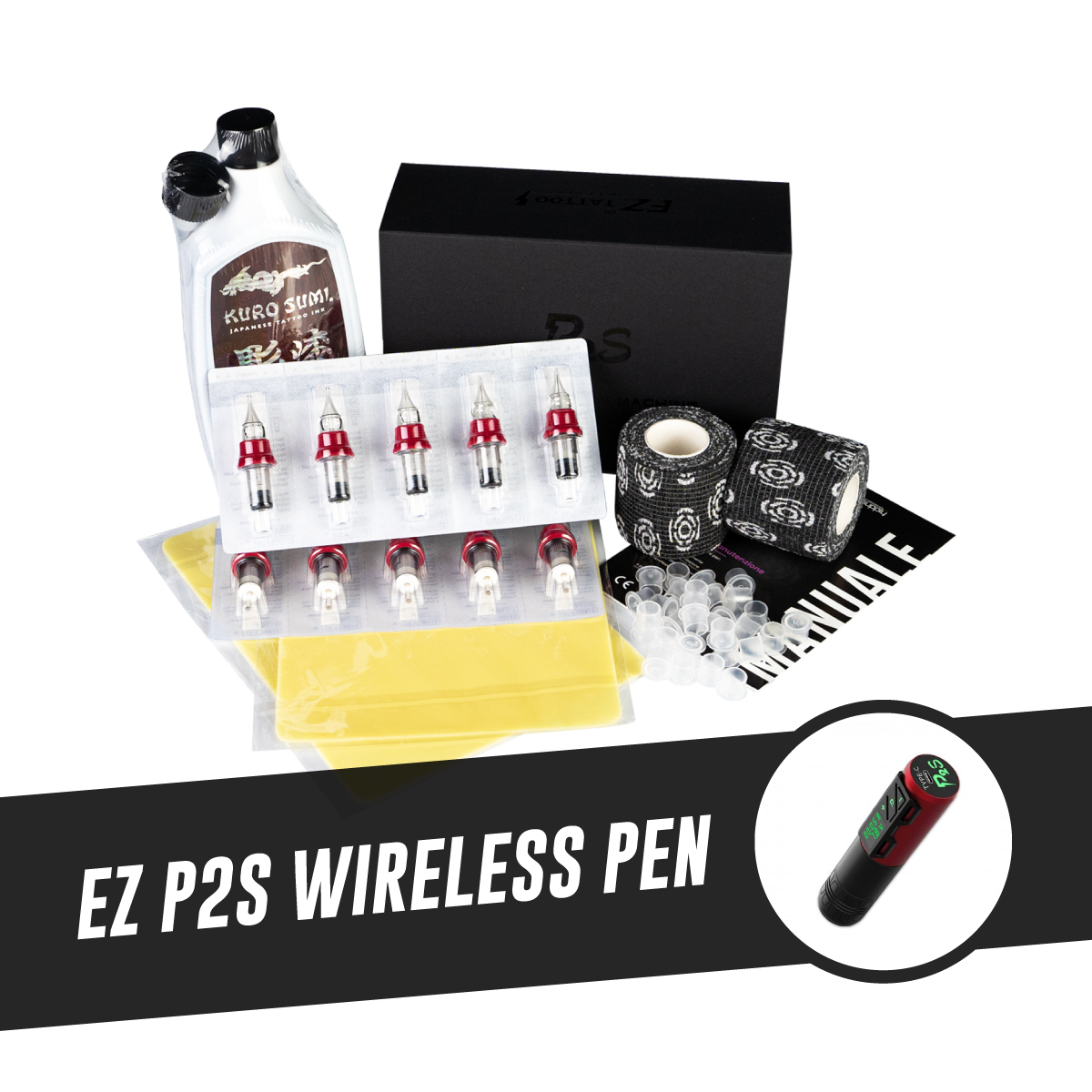 KIT PARA TATUAJE BASIC - WIRELESS MACHINE EZ P2S