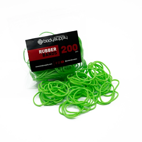 Bandas elásticas de colores BodySupply 200pcs - Verde