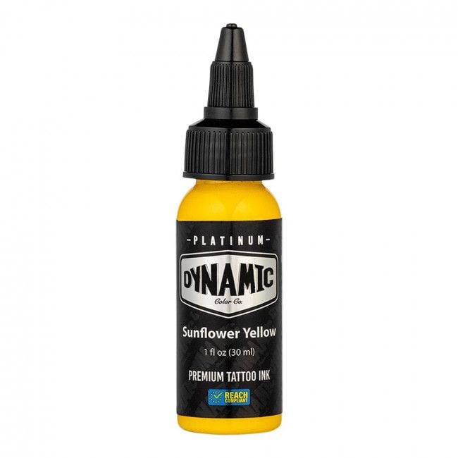 SUNFLOWER YELLOW 30ml - DYNAMIC PLATINUM TATTOO INK REACH