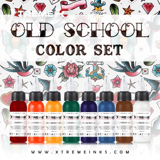 XTreme Ink 8x30ml - OLD SCHOOL COLOR SET