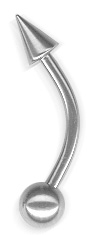 CURVED EYEBROW BARBELLS W/CONE