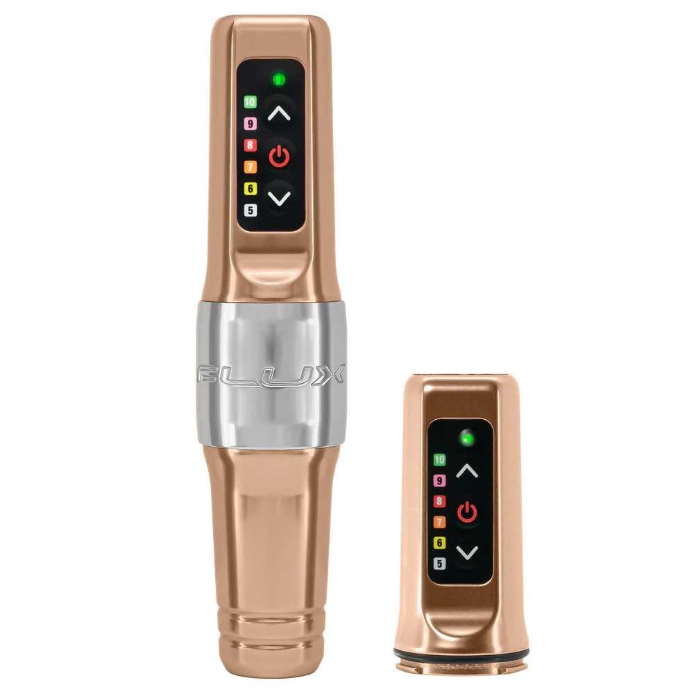 Spektra Flux Mini Wireless Tattoo Machine + PowerBolt adicional - Champagne Gold