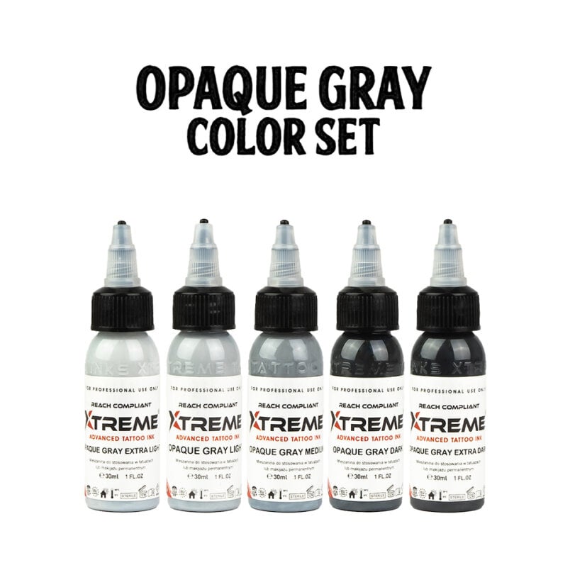 XTreme Ink 5x30ml - OPAQUE GRAY SET